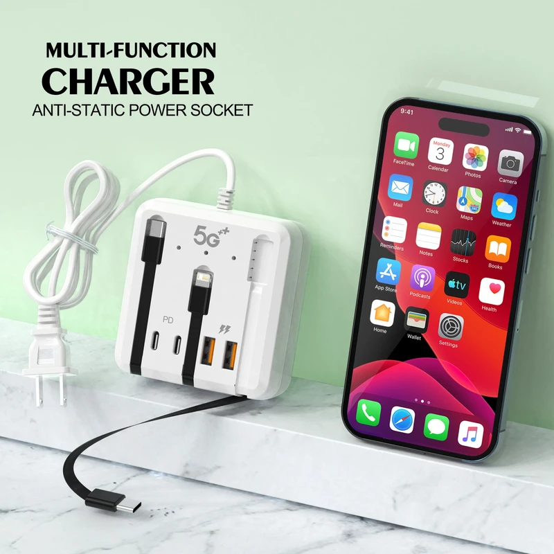 PD 66W USB Charger Fast Charging 4 Ports Type C - Image 3