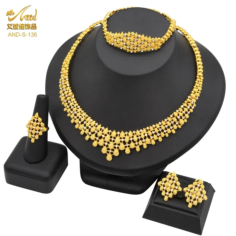 Dubai 24K Gold Plated 4Pcs Necklace Set-311