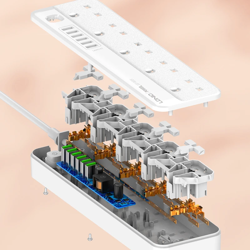 LDNIO SK5691 UK Power Socket 2500W Power Strip