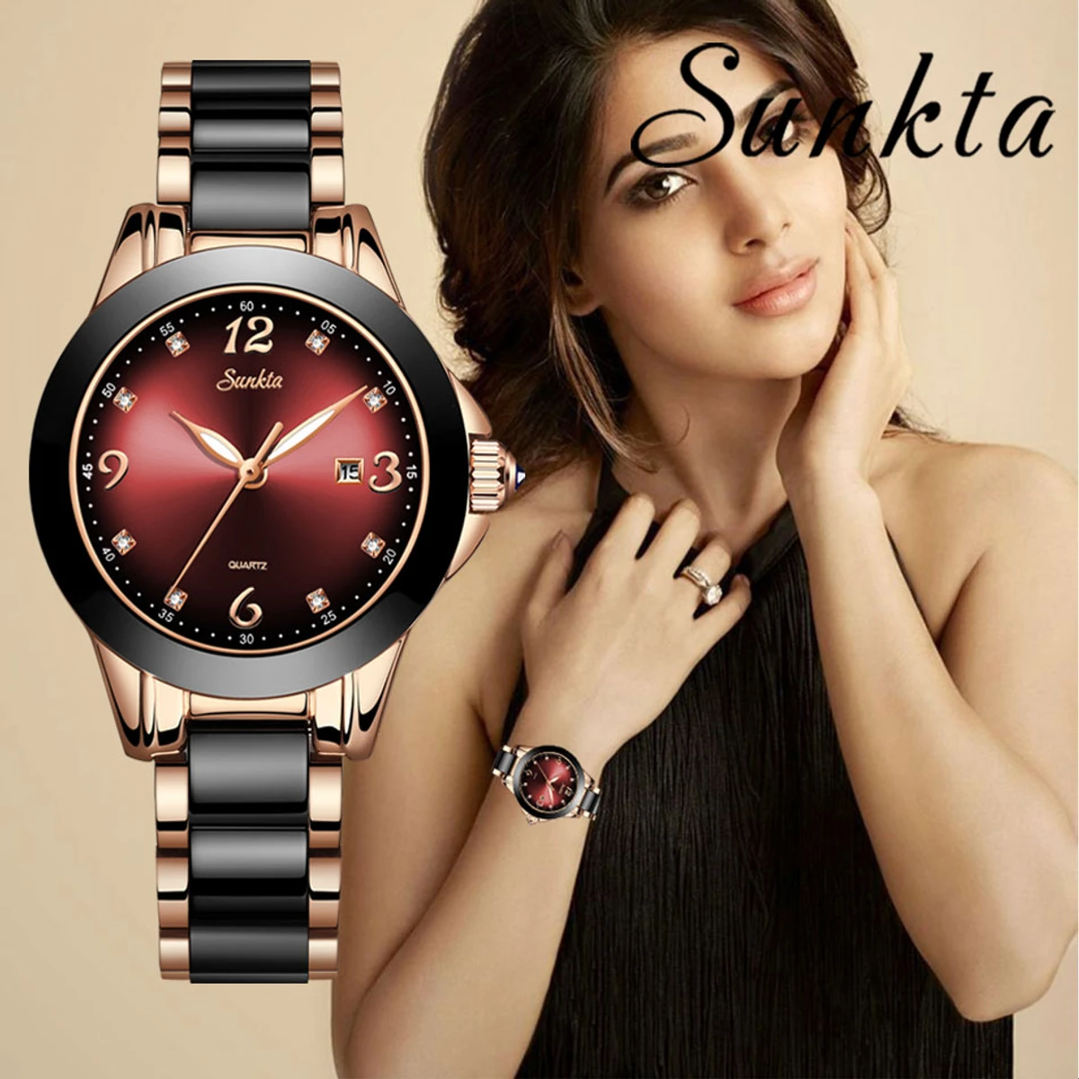 SUNKTA Women Watches Luxury Brand Watch Bracelet