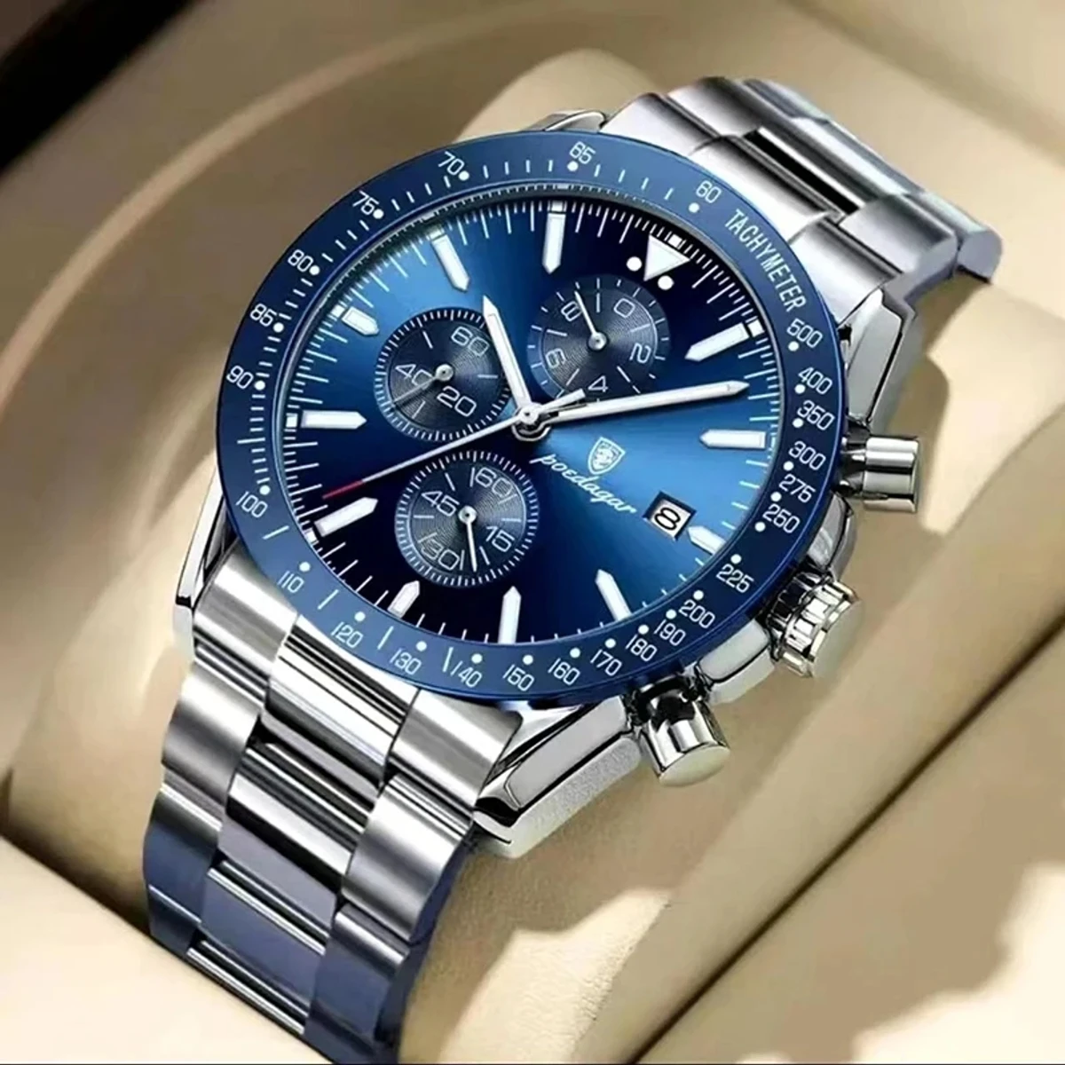 POEDAGAR Luxury Men Chronograph Watch