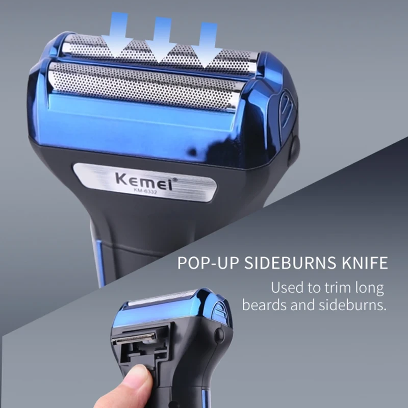 Kemei Multifunctional 3 In 1 Electric Foil Shaver - Image 4