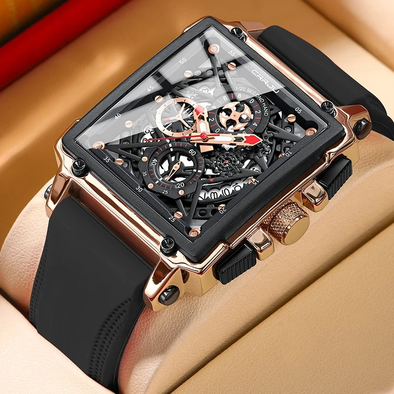 CRRJU Men's Sports Chronograph Wrist Watch