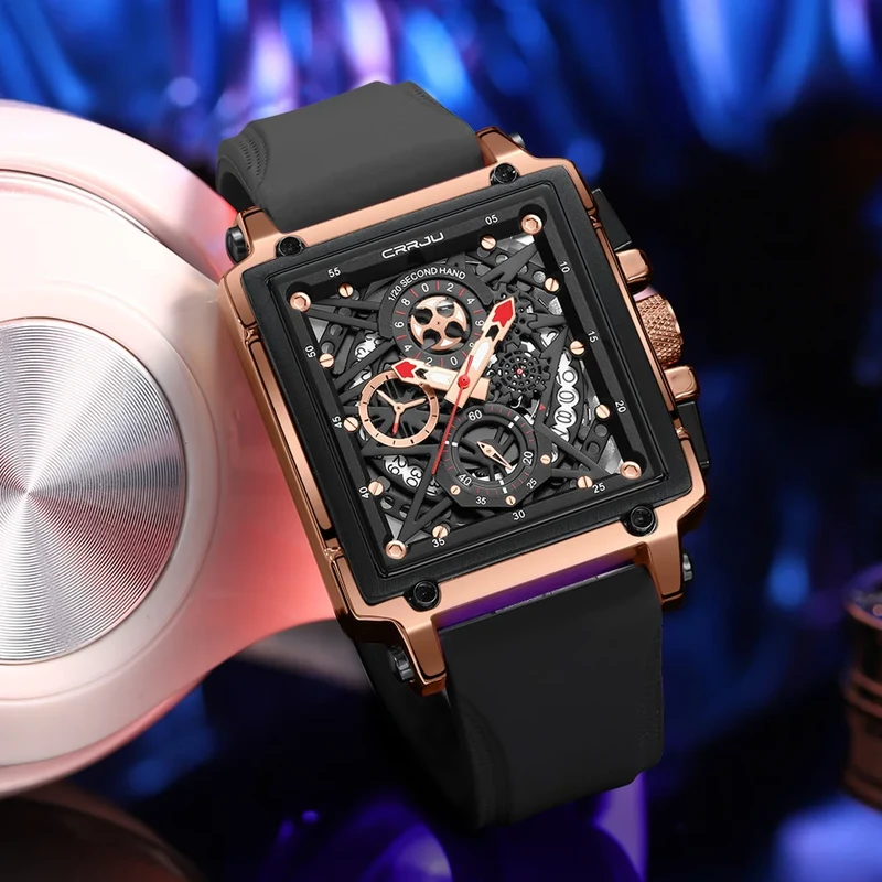 CRRJU Men's Sports Chronograph Wrist Watch