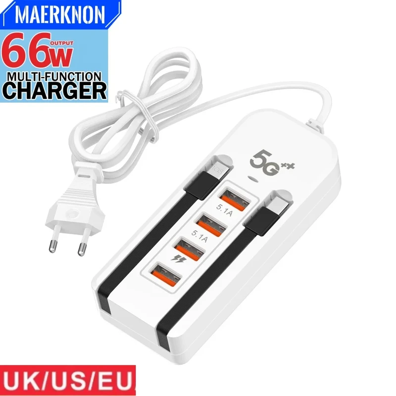 66W USB Type C Charger Multiport Fast Charging