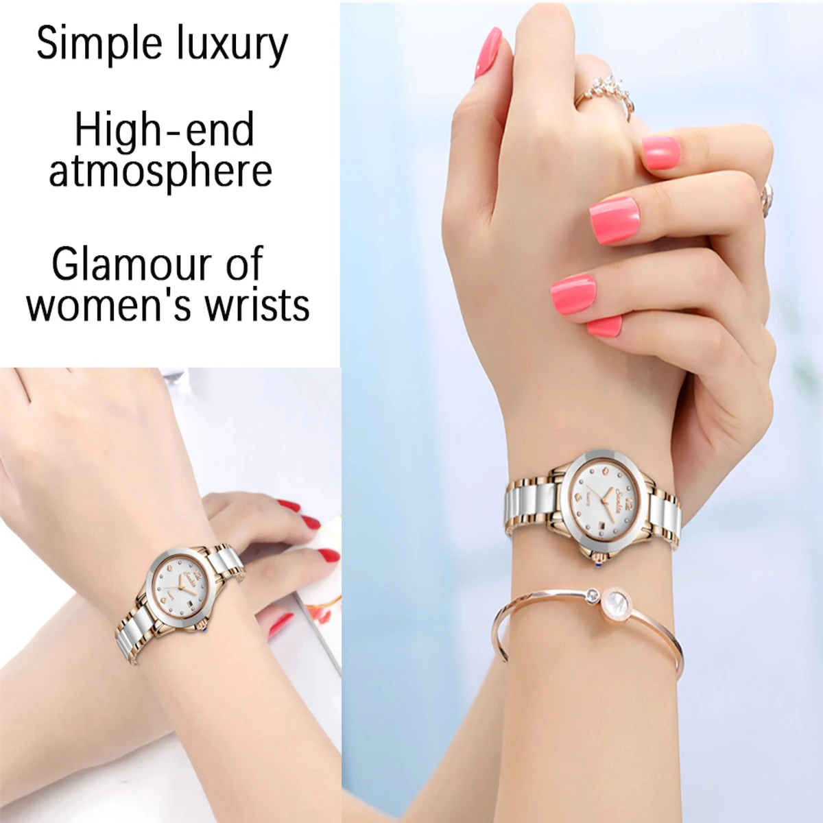 SUNKTA Fashion Women Watches Rose Gold Ladies Bracelet Watches - Image 5