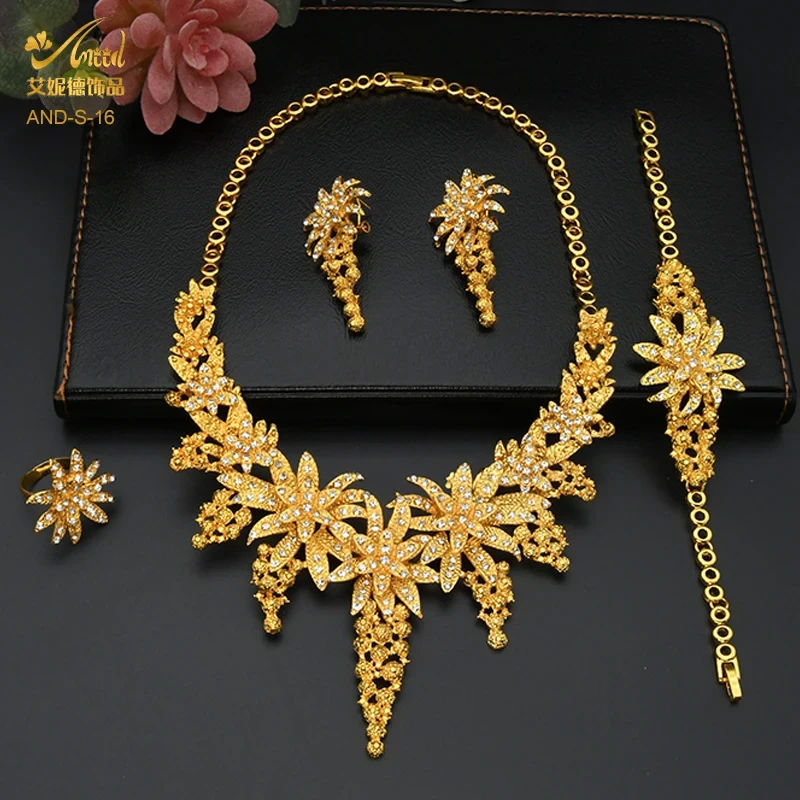Dubai 24K Gold Plated 4Pcs Necklace Set-312 - Image 3
