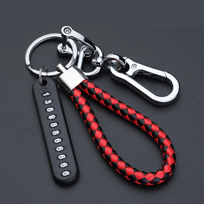 Key Ring with Phone Number (2Pcs)