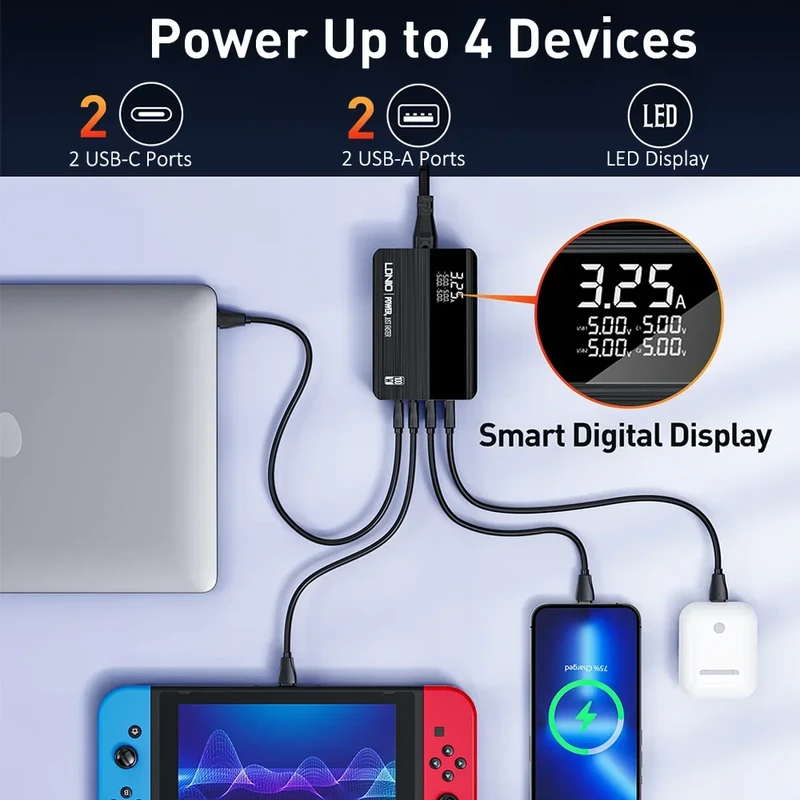 LDNIO A4809C GaN 100W 4-Port Desktop Charger - Image 5