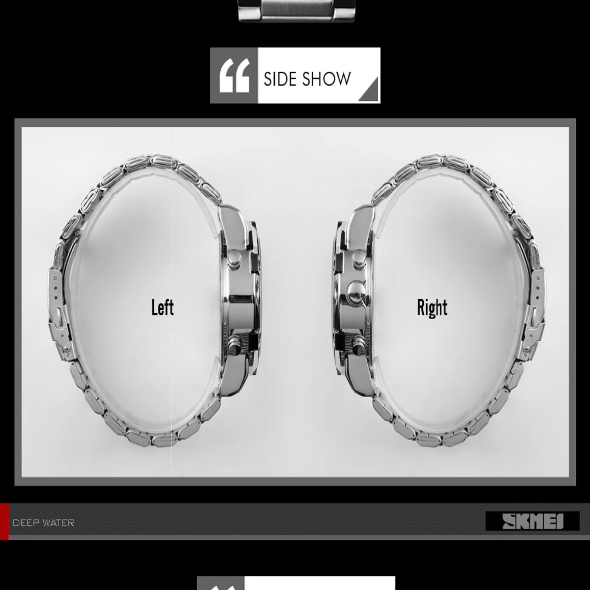 Skmei Watch Men Three Time Quartz Wrist Mens Watch 1389 - Image 4