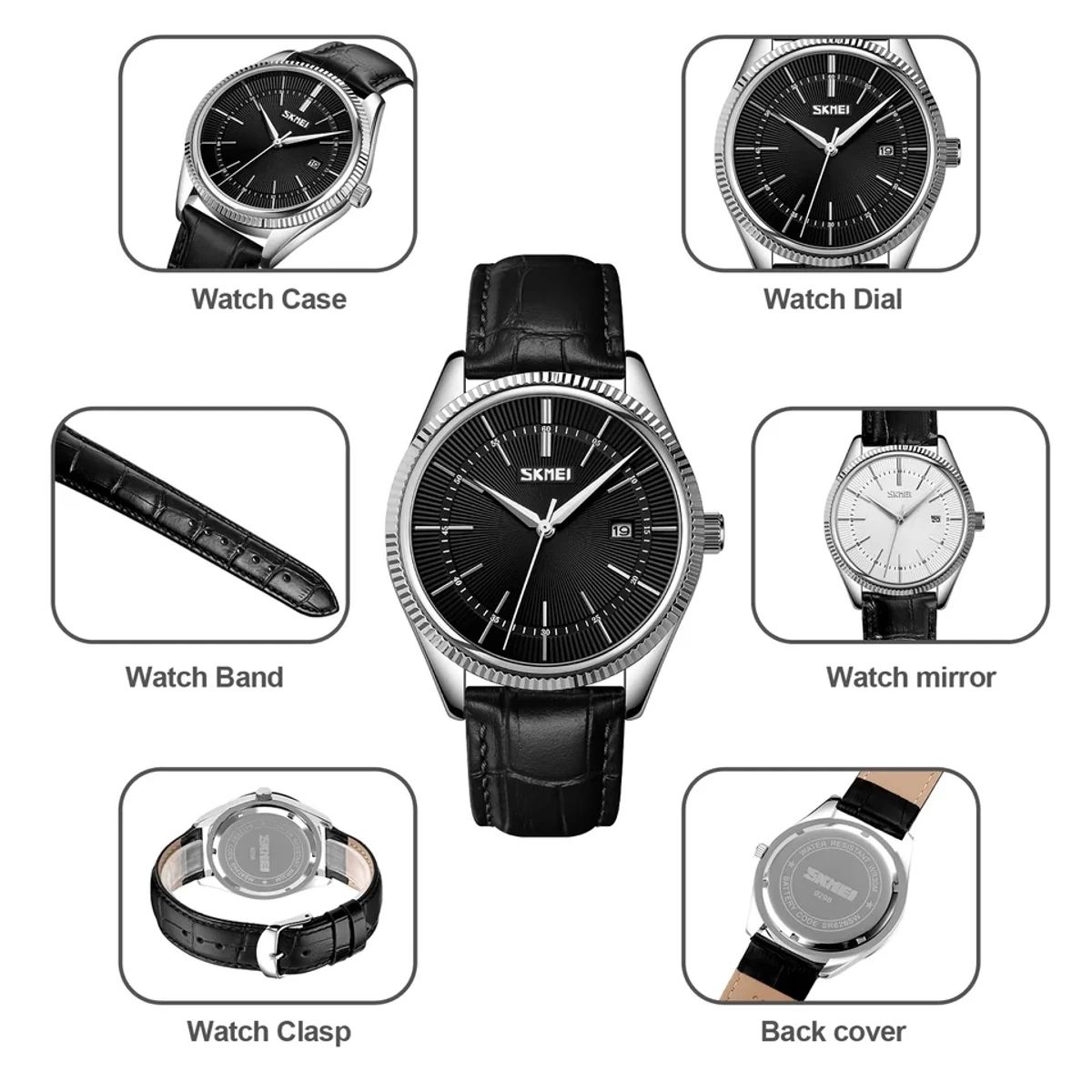 Skmei Casual Single Calendar Belt Men's Quartz Watch - Image 4