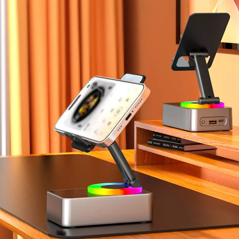 Phone Holder With Bluetooth Speaker