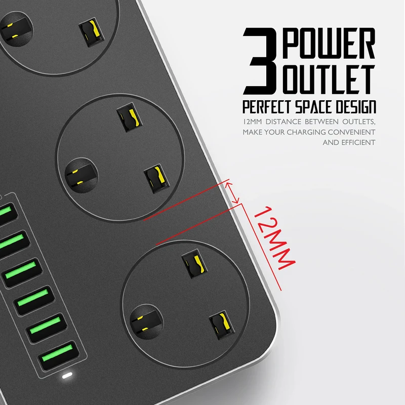 LDNIO SK3662 2500W Power Strip - Image 3