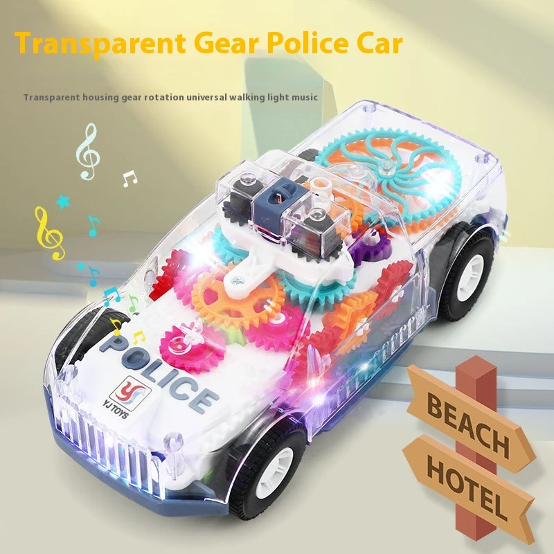 Electric Toy Car Transparent Gear With Lights Music Car