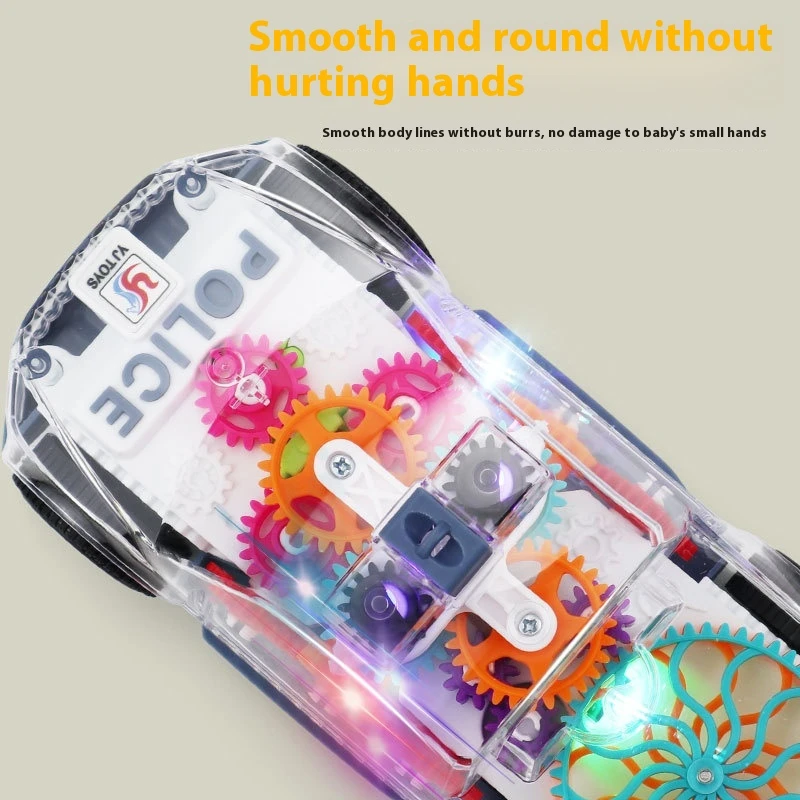 Electric Toy Car Transparent Gear With Lights Music Car - Image 5