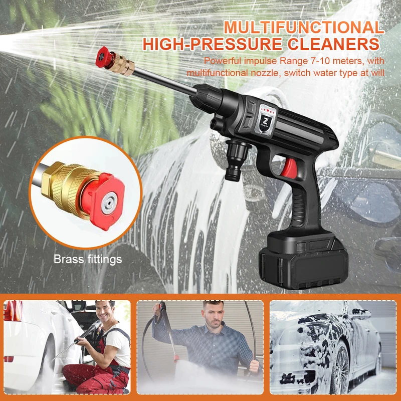 রিচার্জেবল তারবিহীন হাই প্রেসার কার/বাইক ওয়াশিং বন্দুক - Image 3