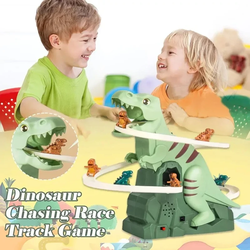 Dinosaur Chasing Race Track Slide Game with Light & Music