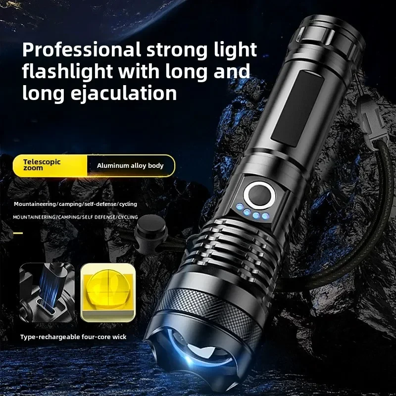 LED Zoom USB Rechargeable Flashlight