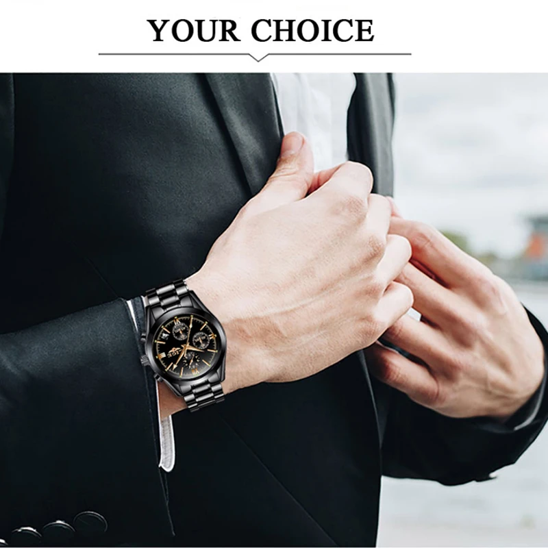 LIGE Luxury Men's Black - Image 4