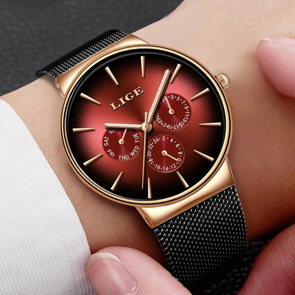 LIGE New Fashion Mens Watches Top Brand