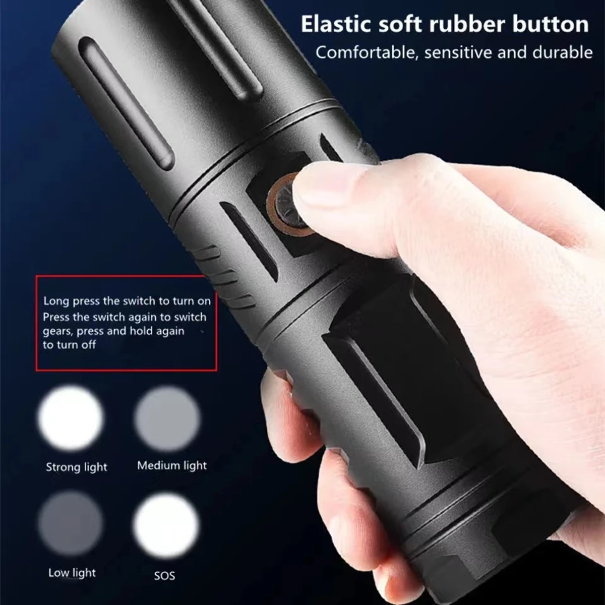 Jambo LED Rechargeable torch light with power bank - Image 4