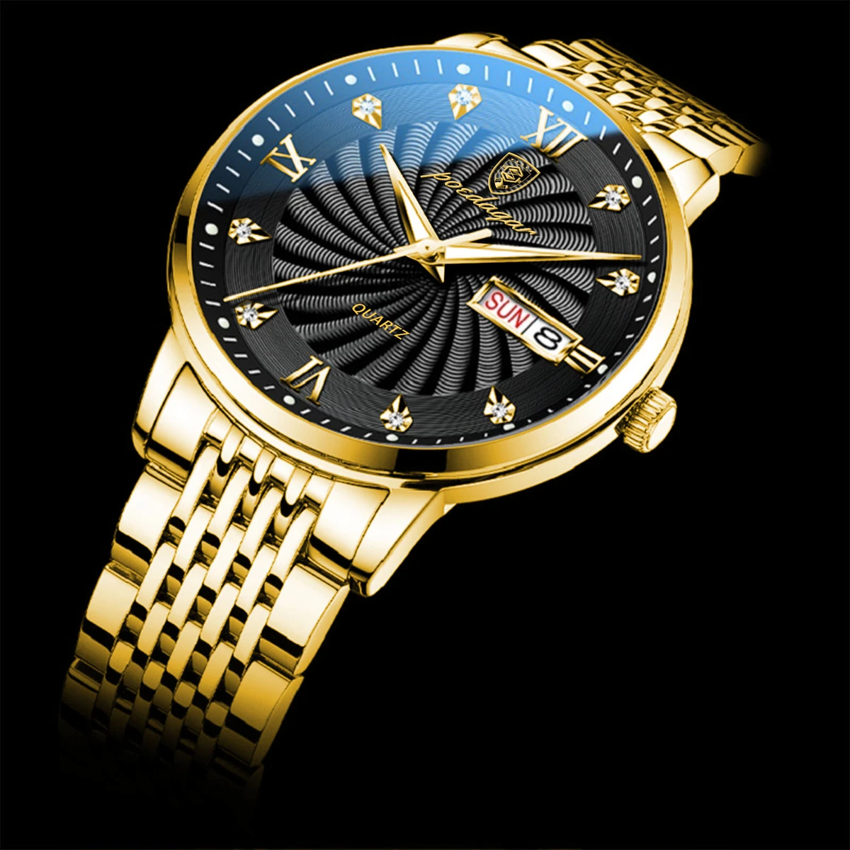 POEDAGAR Men Watch Stainless Steel Top Quailty Luxury Brand