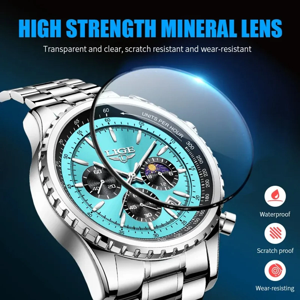 Men Watch LIGE Luxury Waterproof Watches