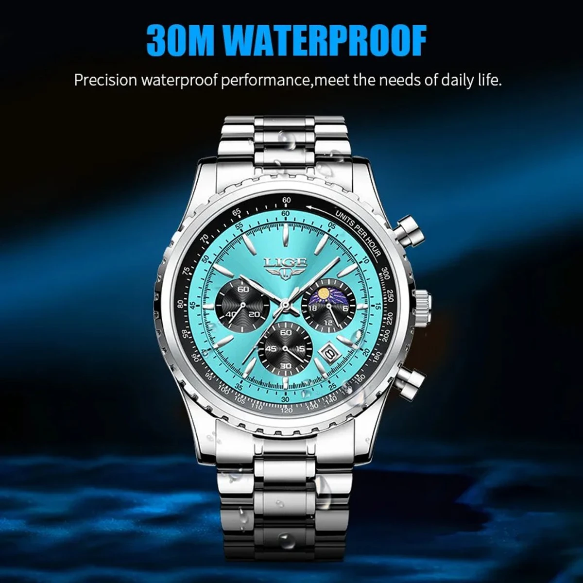 Men Watch LIGE Luxury Waterproof Watches - Image 4