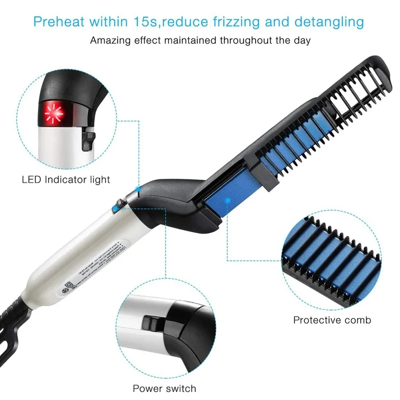 Men Beard and Hair Quick Straightener - Image 4