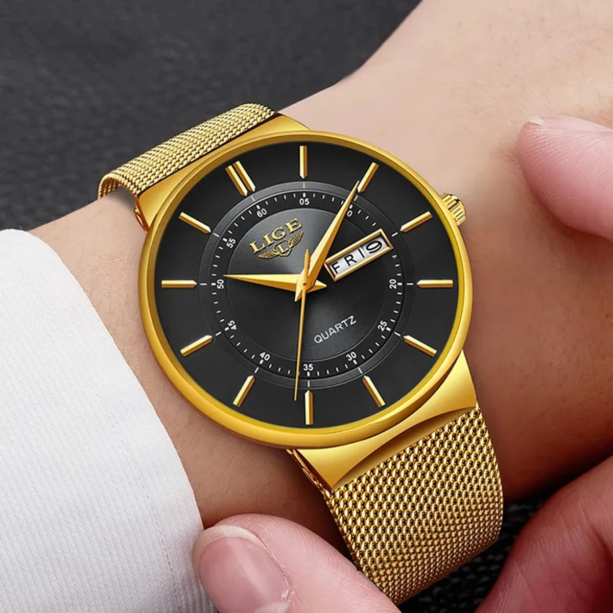 LIGE Top Brand Luxury Man Wristwatch