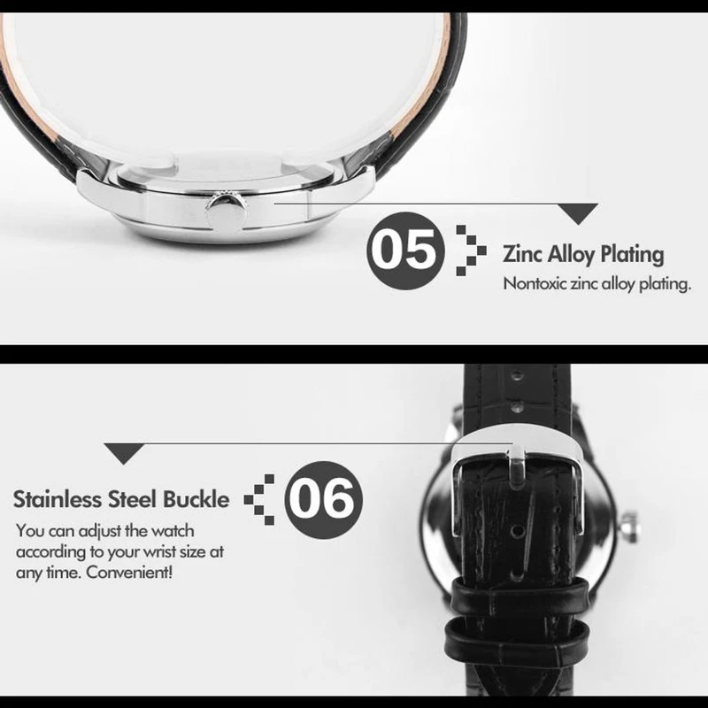 SKMEI 9058 Casual Leather Strap Waterproof Wristwatch - Image 3