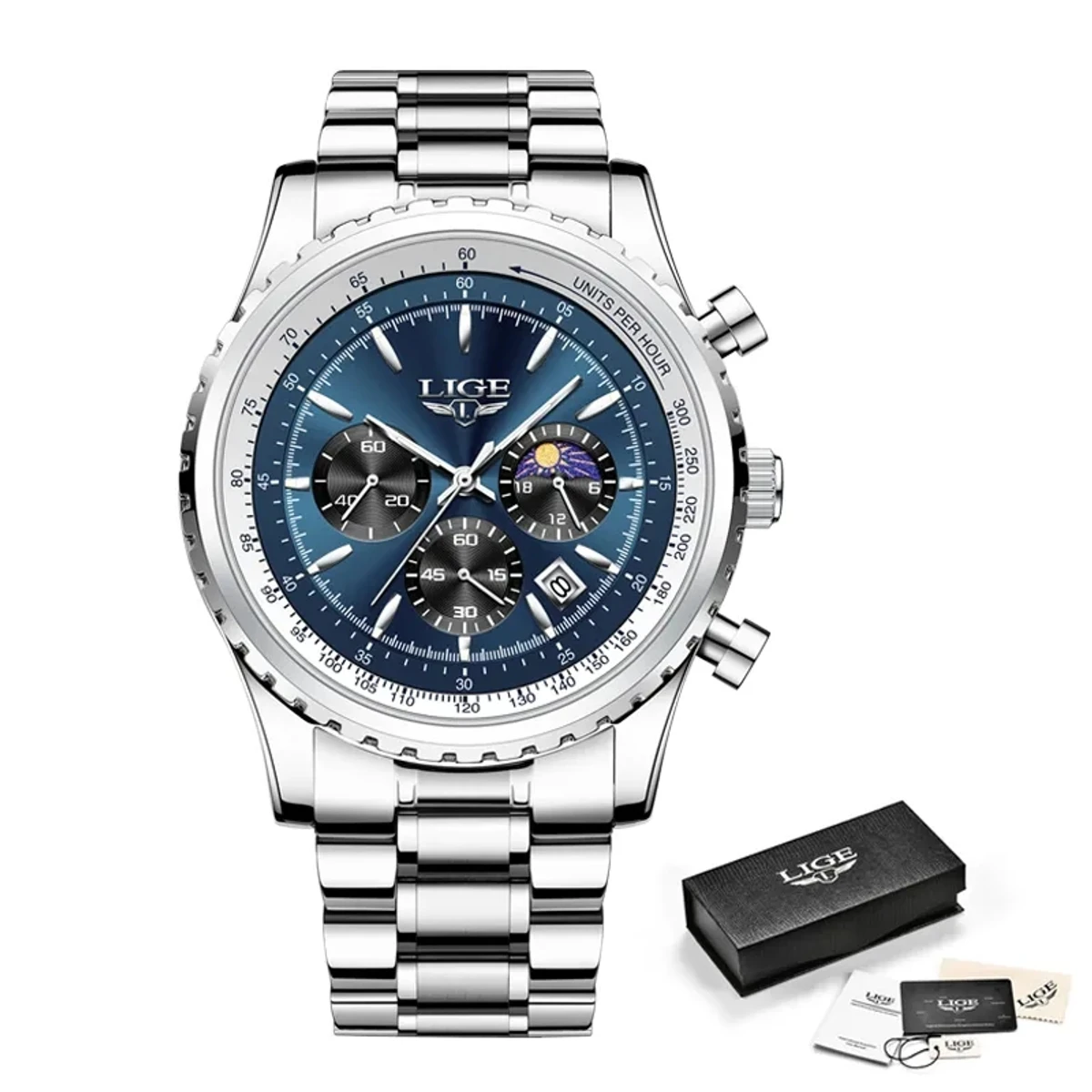 LIGE New Top Brand Luxury Men Watch