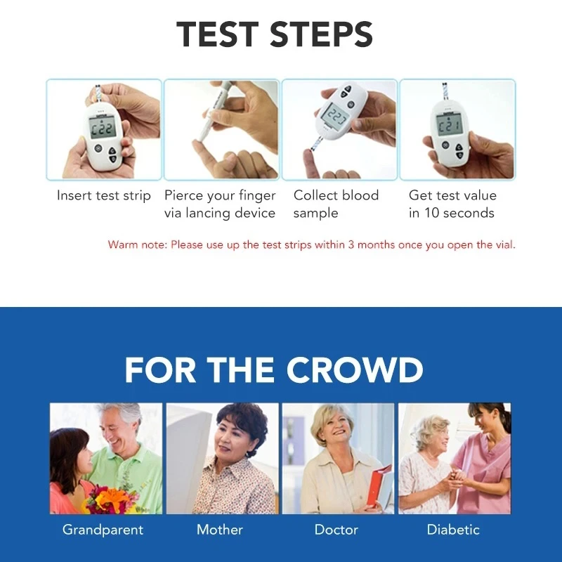 Medical Blood Sugar Gluco Meters Diabetes Tester - Image 3