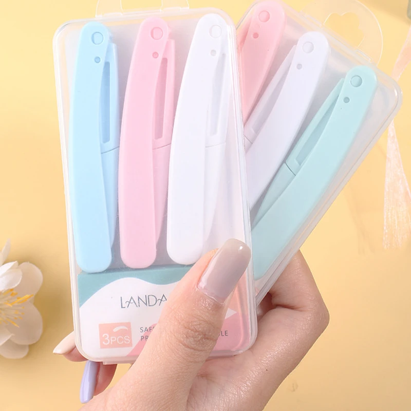 3PCS Set Eyebrow Razor Facial Hair Remover Eyebrow Trimmer Eye Brow Shaver Makeup Knife Face Care Hair Removal