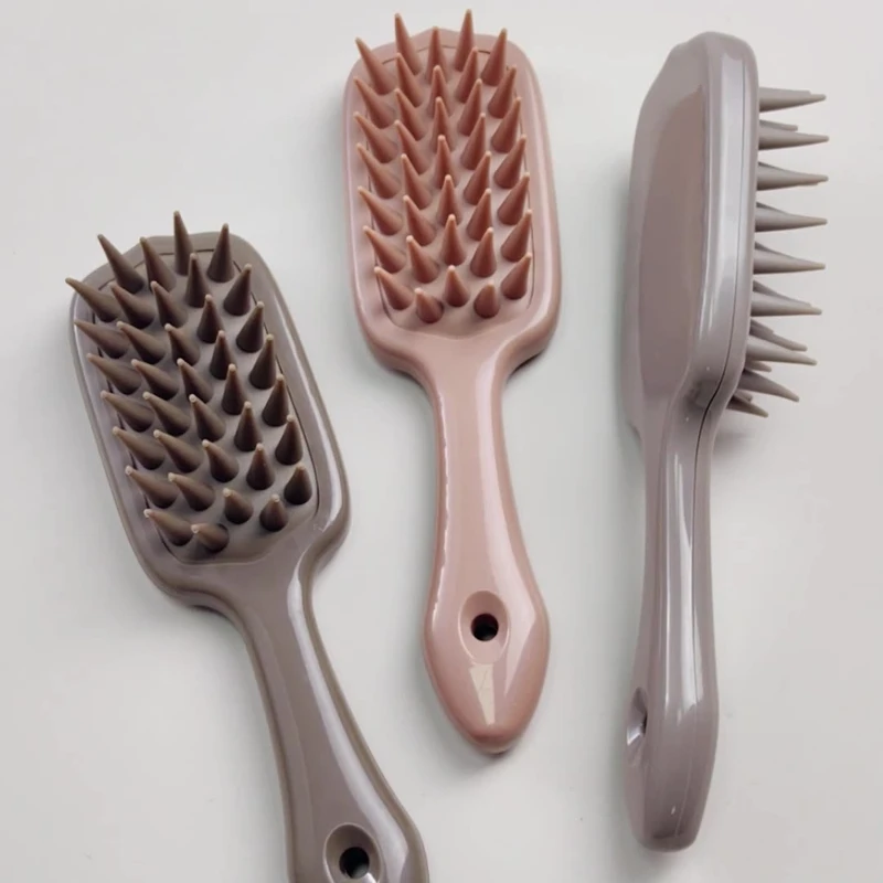 Long handle shampoo brush massager silicone coarse teeth with handle shampoo comb deep cleaning - Image 3