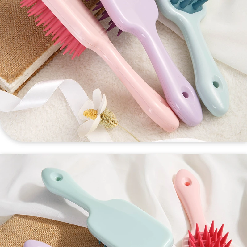 Long handle shampoo brush massager silicone coarse teeth with handle shampoo comb deep cleaning - Image 4