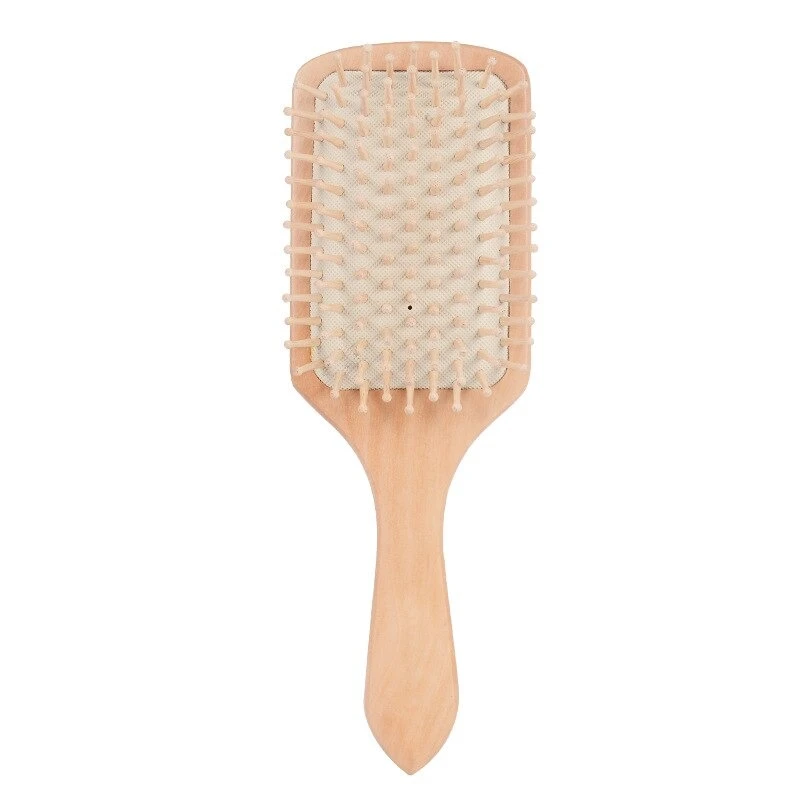 Wood Anti Hair Loss Hair Brush With Ball Tipped Bristles Square Shape (Big Size white) - Image 6