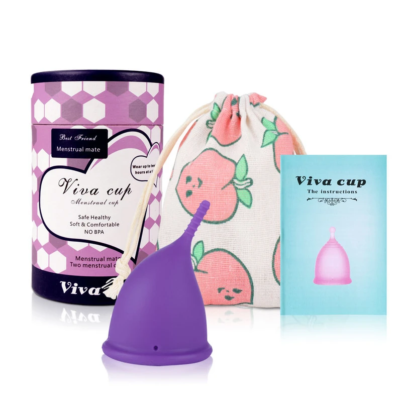 2pcs/Set Vivo Menstrual Cup Medical Grade Silicone Feminine Period Cup Hygiene Copa Menstrual de Silicone Medica Reusable Menstrual Cup