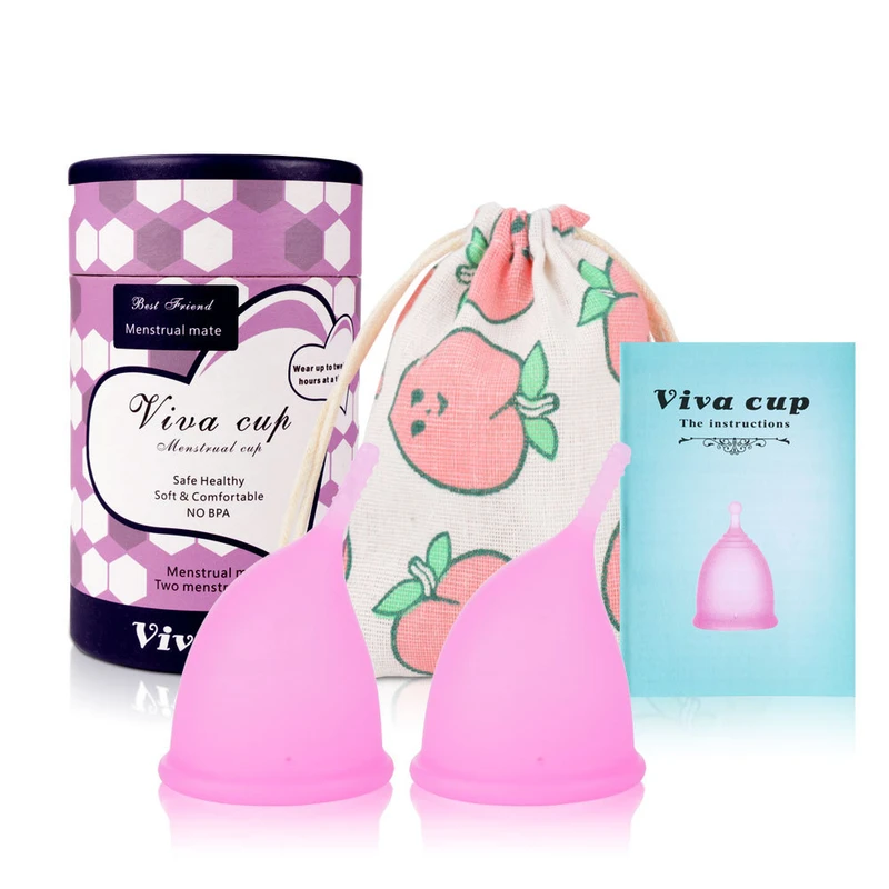 2pcs/Set Vivo Menstrual Cup Medical Grade Silicone Feminine Period Cup Hygiene Copa Menstrual de Silicone Medica Reusable Menstrual Cup - Image 3