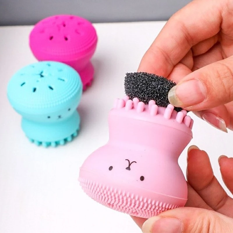 Octopus Shape Silicone Face Cleansing Soft Brush 1pcs
