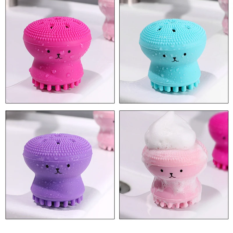 Octopus Shape Silicone Face Cleansing Soft Brush 1pcs - Image 6