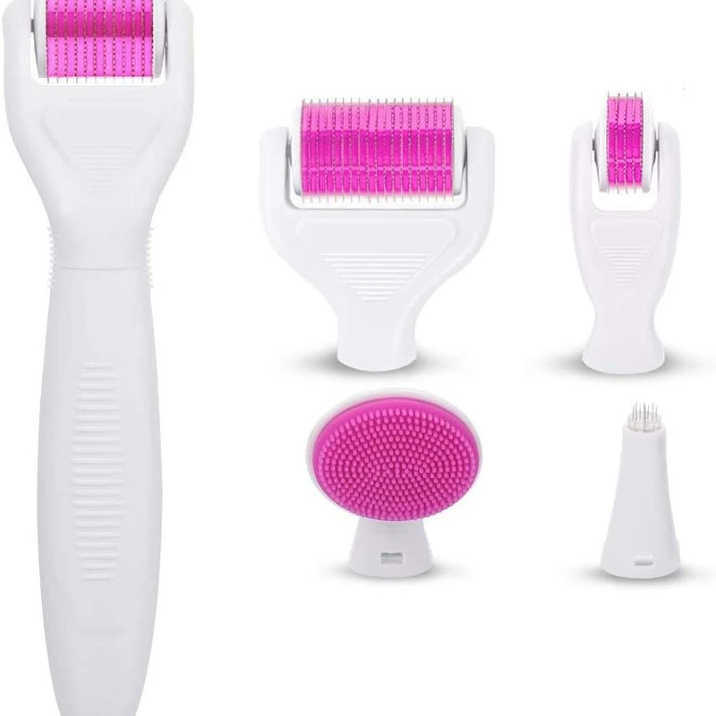 Titanium Microneedling Dermaroller Cosmetic Needling Instrument Microneedle with 5 Replaceable Heads - Image 4