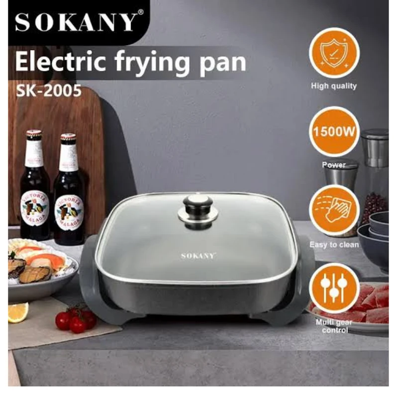Sokany Electric Non-Stick Frying Pan – 1500 Watts – Black