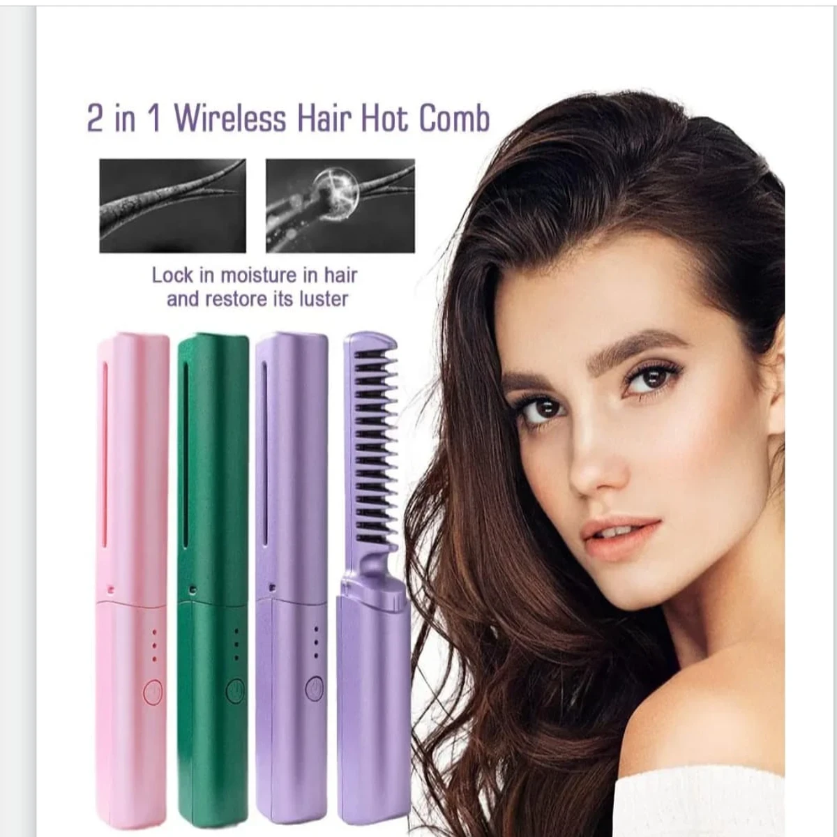 2 in 1 Wireless Hair Hot Comb - Image 3