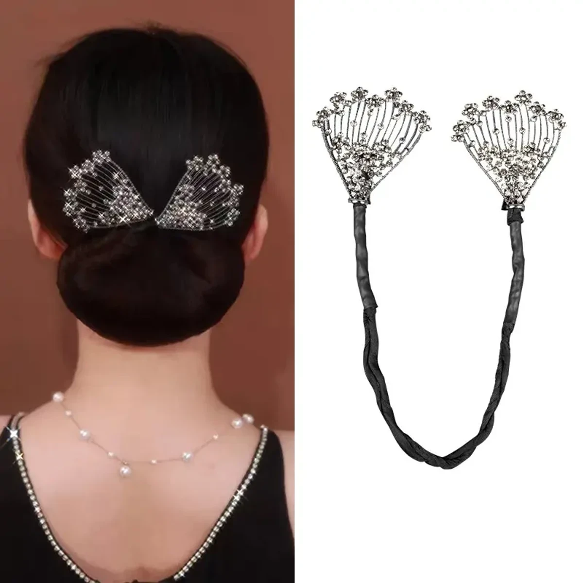 Rhinestone Crystal Deft Bun Hair Bun Maker Hair Twist French Stylish Donut Bun Maker Styling Twister for Women Hair Braider - Image 3