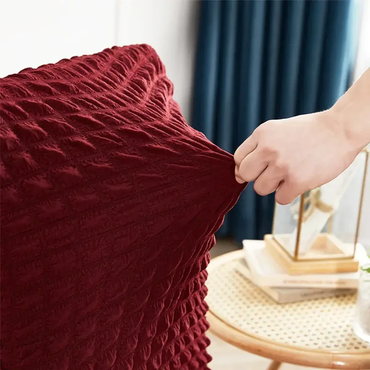 Chair Covers for Dining Room Seat (merun colour) - Image 3