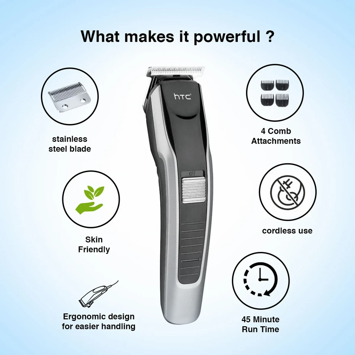 HTC AT-538 RECHARGEABLE HAIR TRIMMER - Image 3