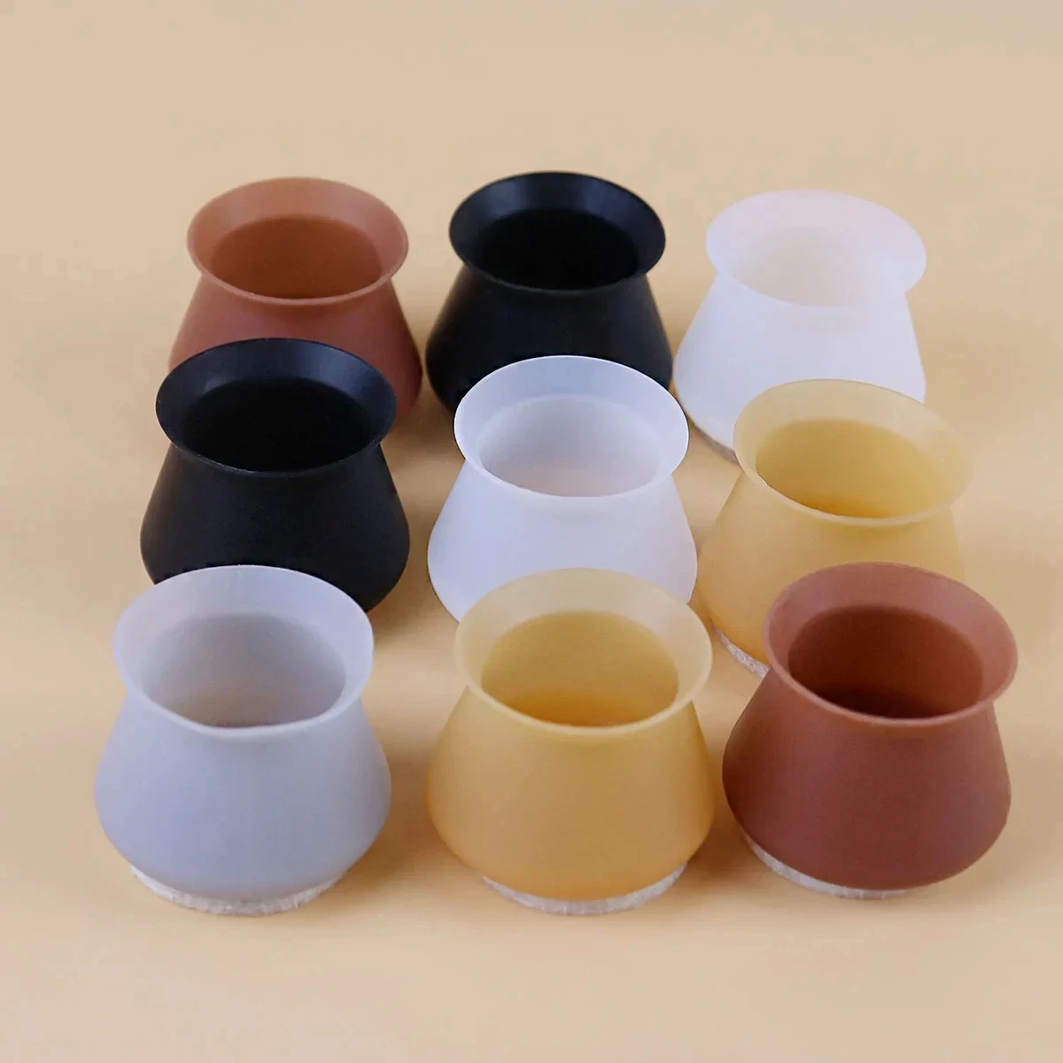 24 পিসি চেয়ার লেগ ফ্লোর প্রোটেক্টর ফেল্টম ফার্নিচার সিলিকন লেগ ক্যাপস, চেয়ার লেগ কভার যাতে শব্দ কমানো যায়, আসবাবপত্র চেয়ার ফুটের জন্য সহজে মুভিং, (কফির রঙ) - Image 4