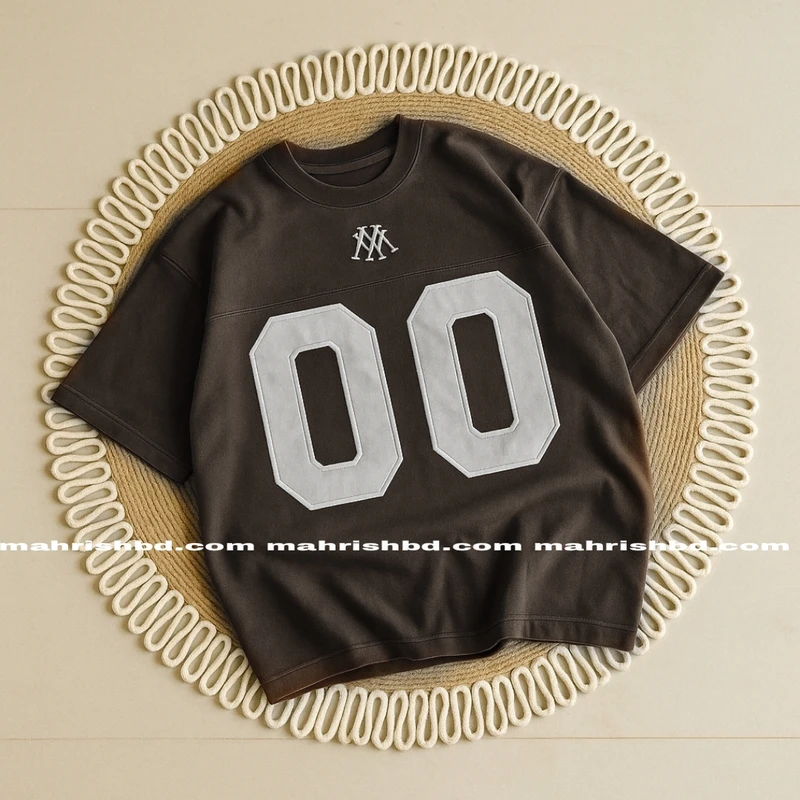 Embroidery Drop Shoulder T Shirt