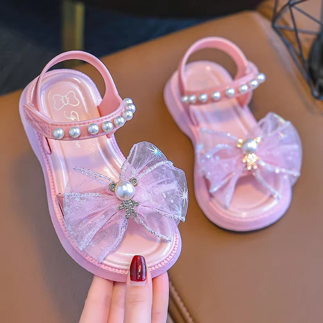 Royal Pearl Bow Baby Sandals – Elegant Comfort for Little Feet - Image 4